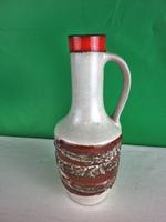 Blumenvase Krug Keramik DDR Rot braun mit Muster 28 cm Brandenburg - Döbern Vorschau