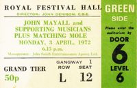 Eintrittskarte John Mayall, London, 1972 Elberfeld - Elberfeld-West Vorschau