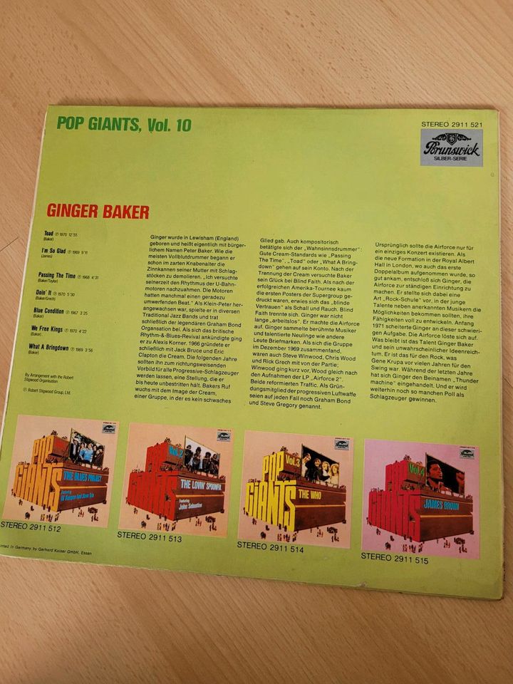 Pop Giants Vol. 10 Ginger Baker Vinyl Schallplatte in Lollar