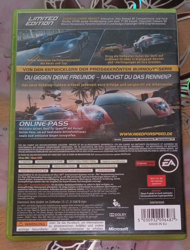 Need for Speed Hot Pursuit Limited Edition Xbox 360 in Riedstadt