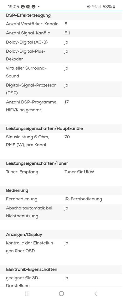 Dolby Surround System Yamaha in Dülmen