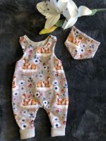Baby Strampler mit Tuch, Reh,Blumen, handmade, Gr. 56 Nordrhein-Westfalen - Bedburg Vorschau