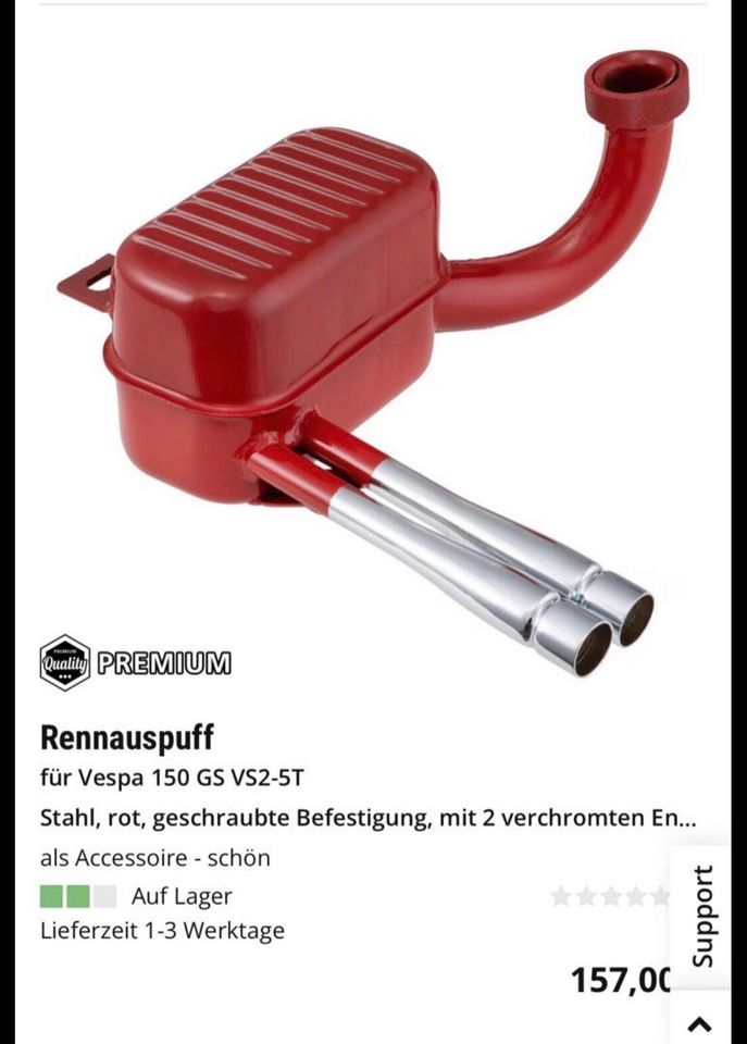 Neuer Auspuff Rennauspuff für Vespa GS150 bzw. GS3 in München