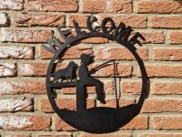 Wanddeko Ornament Angler Welcome 44cm Schild Garten Skulptur Bild Kreis Ostholstein - Bad Schwartau Vorschau