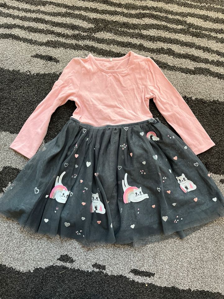 Topolino Kleid Prinzessin Tüll Glitzer rosa Katze 98 in Hohen Neuendorf