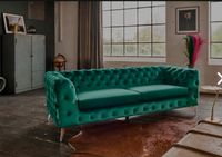 KAWOLA Sofa NARLA Chesterfield 3-Sitzer Velvet grün Bayern - Würzburg Vorschau