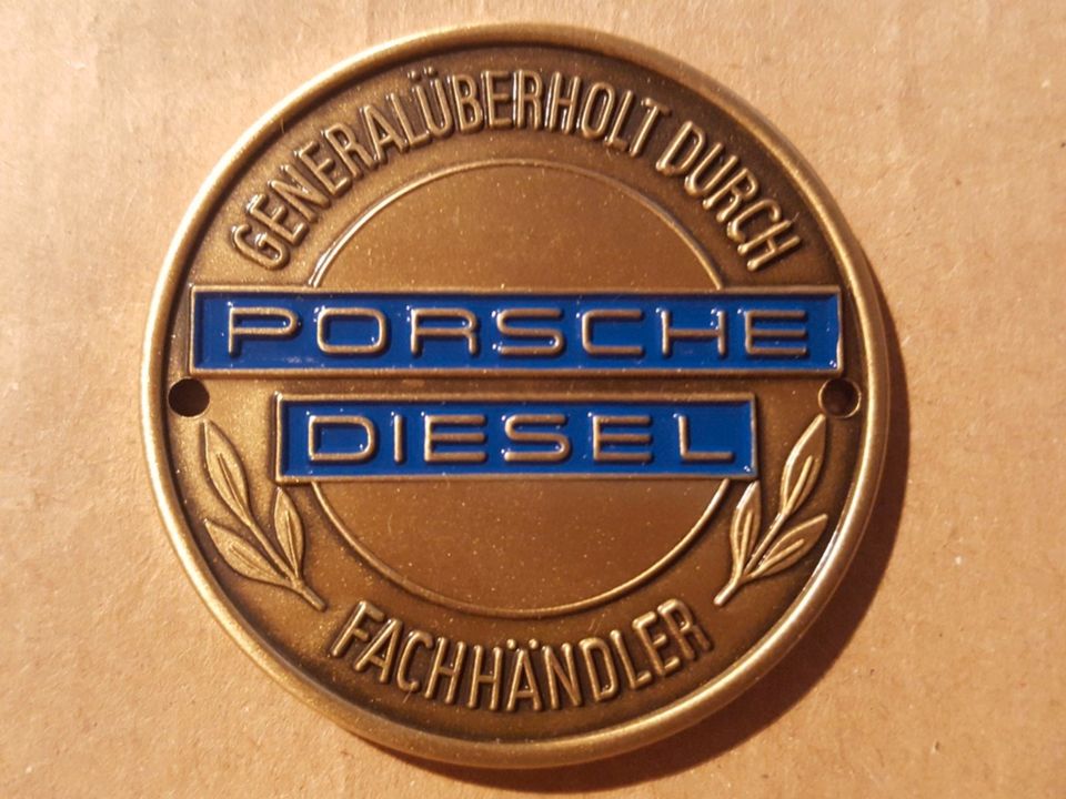 Porsche Diesel Oldtimer Schlepper Motor Plakette Messing Trecker in Iserlohn