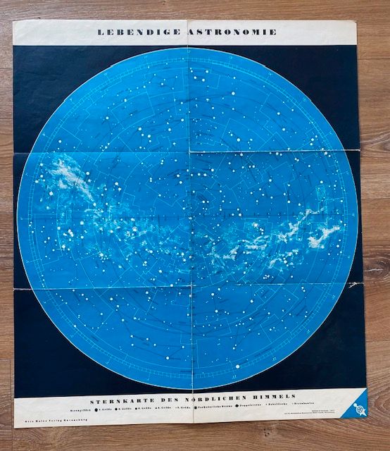 Lebendige Astronomie ⭐️Karte/ Poster v. 1957 Otto Meier Verlag ⭐️ in Hamburg