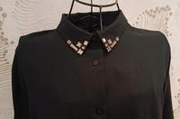 H&M Damen Bluse Gr. S schwarz Glitzersteine Kragen Thüringen - Bad Sulza Vorschau