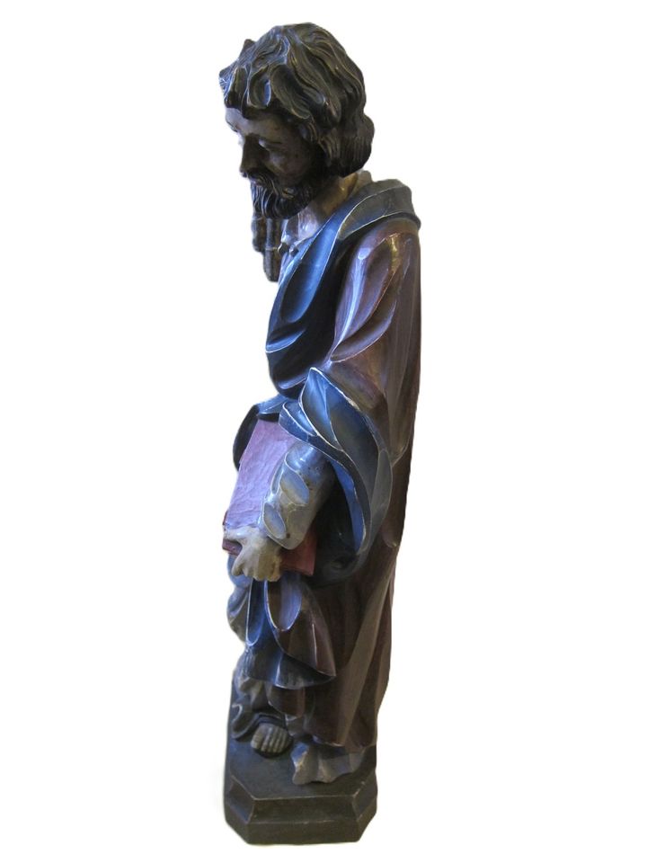 Heiligenfigur Holz Heiliger Petrus Apostel H 65 cm handgeschnitzt in Illingen