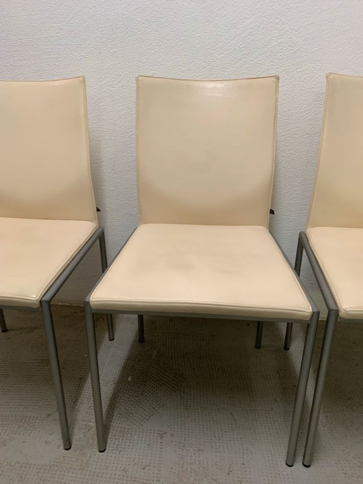 KFF Stuhl Modell Nivo Leder Esszimmer Stühle 3er Set in Stuttgart