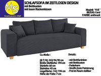 Sofa Couch Wohnlandschaft Schlafsofa Bettkasten Cord anthrazit Nordrhein-Westfalen - Mettingen Vorschau