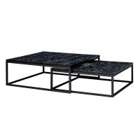 WOHNLING Couchtisch 2er Set Schwarz Marmor Optik Satztisch Modern Nordrhein-Westfalen - Plettenberg Vorschau