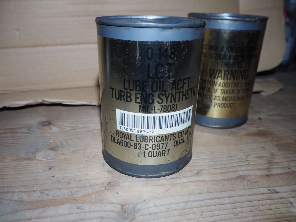 Vintage Aircraft Lube Oil 0-148 LGT ACFT TURB ENG MIL-L-7808J in Graben-Neudorf