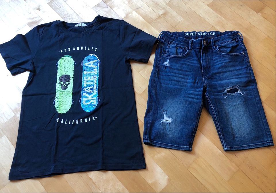 H&M Shorts und T-Shirt Gr 164 170 in Alzey