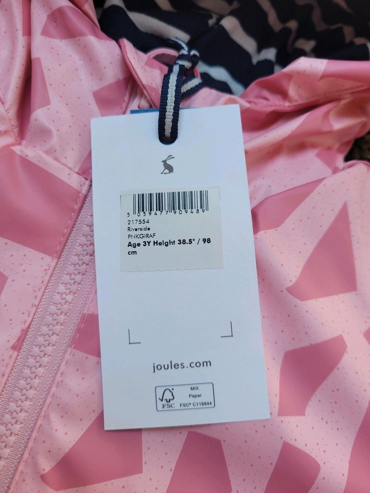 Neu Tom Joule Joules Jacke Gr. 98 Regenjacke rosa pink Mädchen in Wetschen