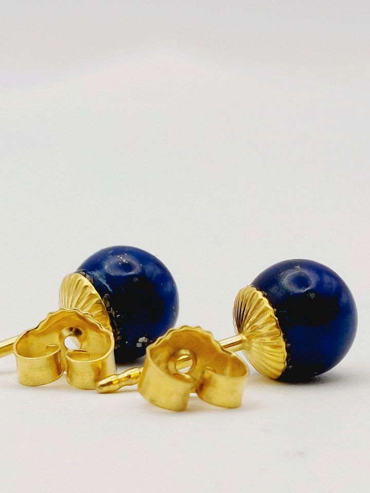 Ohrringe mit Brillianten/blaue Perle/Steckr/Gold750/333/  476 in Quickborn