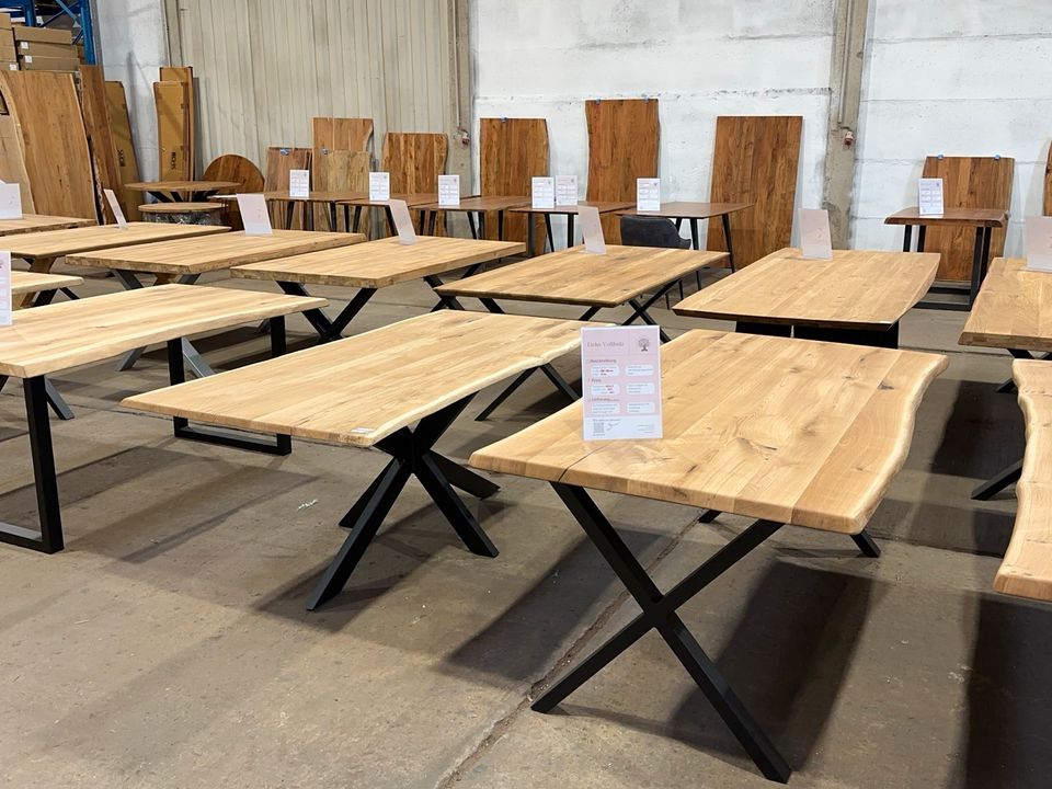 Neueröffnung|Lagerverkauf| Hamburg Massivholztische Eiche Esstisch Baumkante Tisch Voll in Hamburg