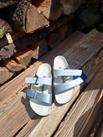 Birkenstock Arizona Split Silber weiß Baden-Württemberg - Wildenstein Vorschau