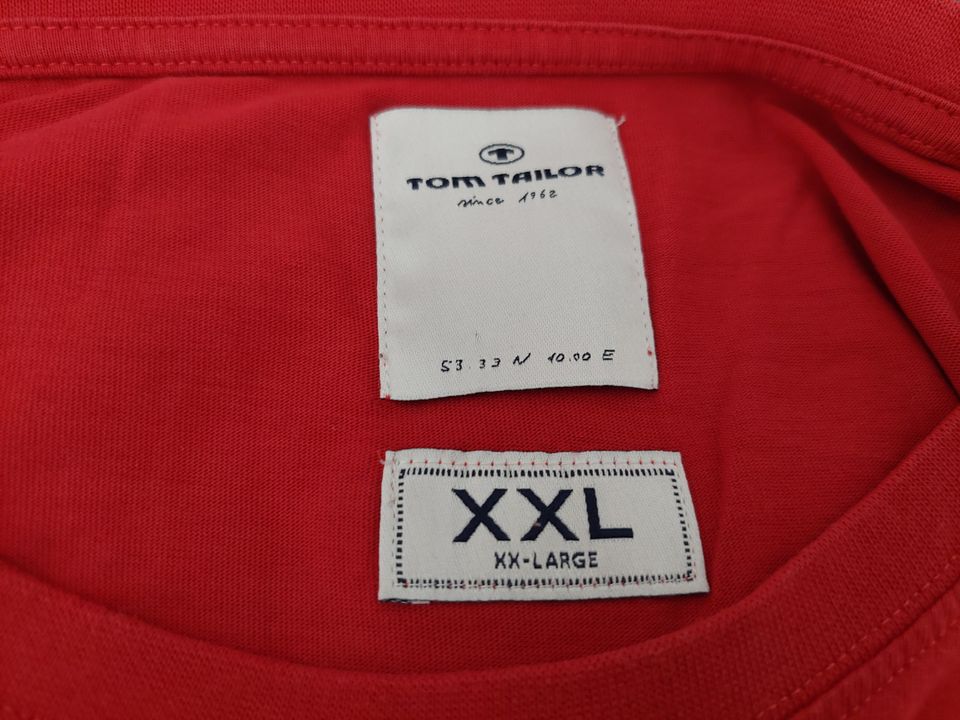 Neuwertiges rotes Langarmshirt von Tom Tailor ❤️ Größe XXL in Pfungstadt