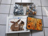 2x Puzzle 1000 Teile Kaninchen und Katze Hase Blumen Sonnenblumen Hamburg Barmbek - Hamburg Barmbek-Süd  Vorschau