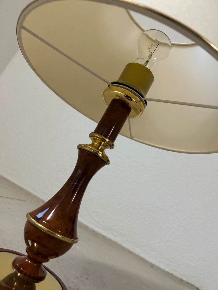 Vintage Tischlampe, Hufnagel Tischleuchte, Lampe, Nachttischlampe in Strahwalde