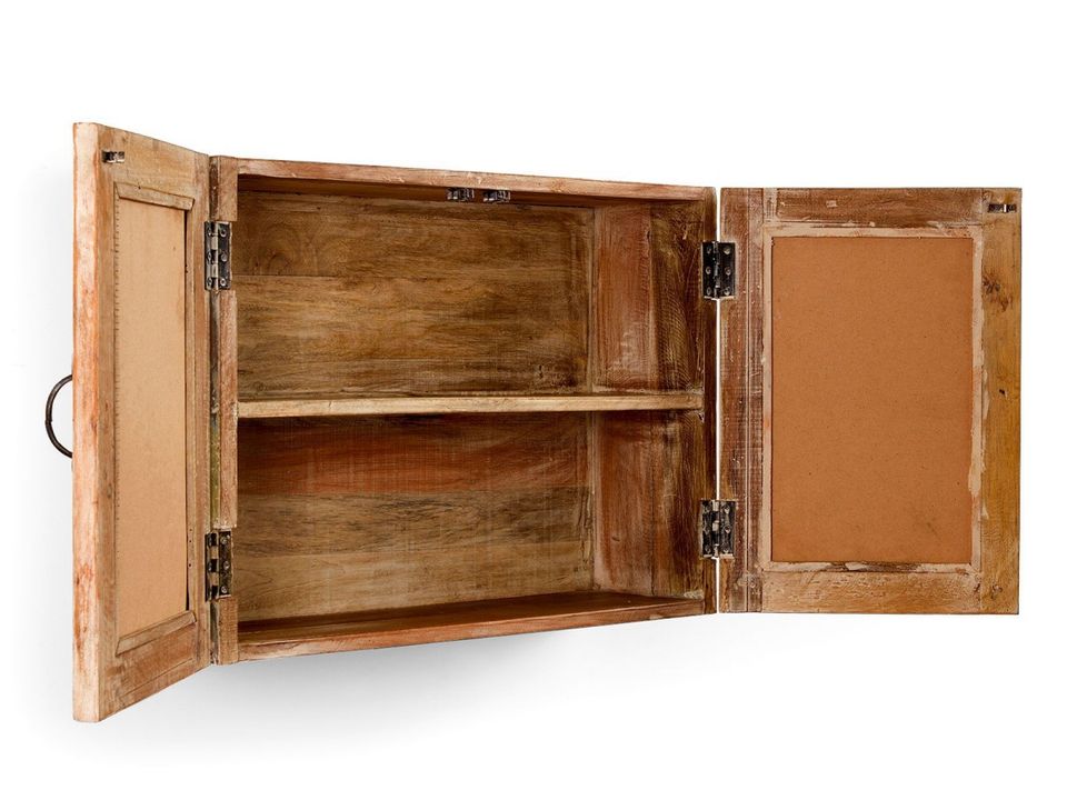 Massivum Badmöbel Set 5-teilig Badezimmer Badschrank Spiegel Holzmöbel Blue Lagoon lackiert Hochschrank Waschbeckenunterschrank Unterschrank Hängeschrank Holz bunt rustikal Mango Design Mangoholz in Leipzig