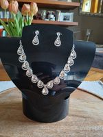 Brautschmuck Schmuckset Set Kette Ohrringe Kristall Tropfen Klar Baden-Württemberg - Rheinau Vorschau