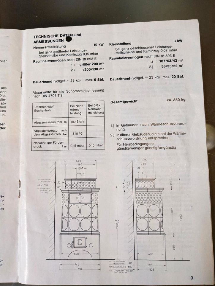 Wamsler Kachelofen, Ofen, Holzofen Typ 190 (HOK 10) in Bruckmühl