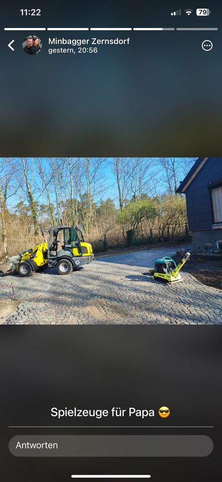 Minibagger Bagger Radlader Baumaschinen Mieten Vermieten in Bersteland