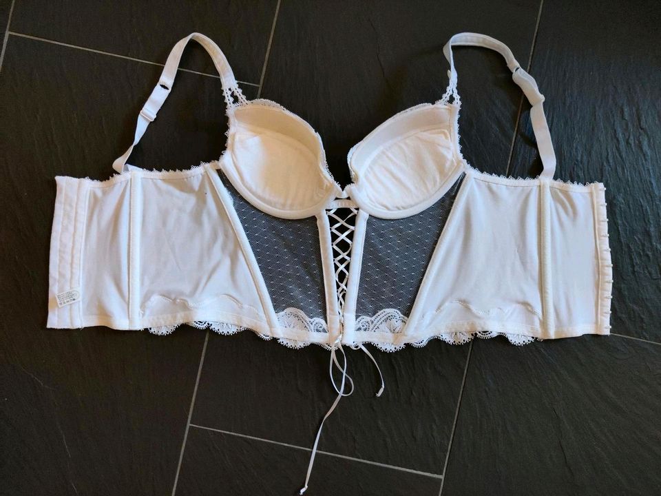 Lombagine Lingerie Korsage* 80B*weiß *BH*altrosa in Weinböhla