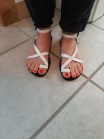 Sandalen Leder weiß Riemchen 37 Schleswig-Holstein - Schlesen Vorschau