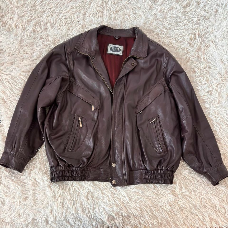 Vintage 90's bikerjacket motor leather jacket Bomberjacket in Stralsund