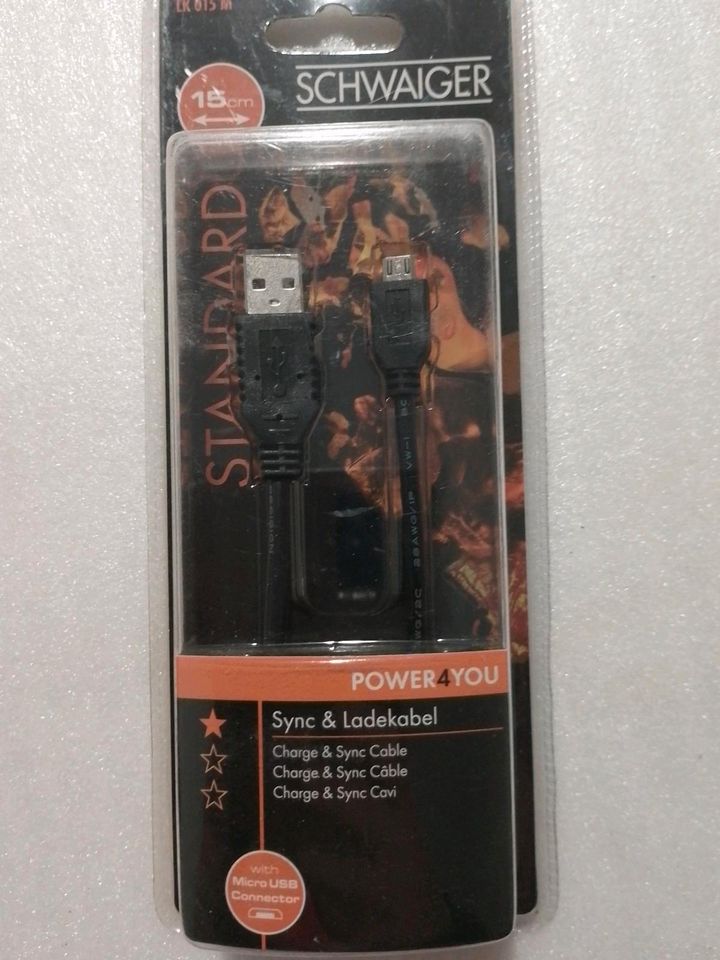 USB Kabel - Micro USB + USB A - 15 CM - Sync & Ladekabel in Chemnitz
