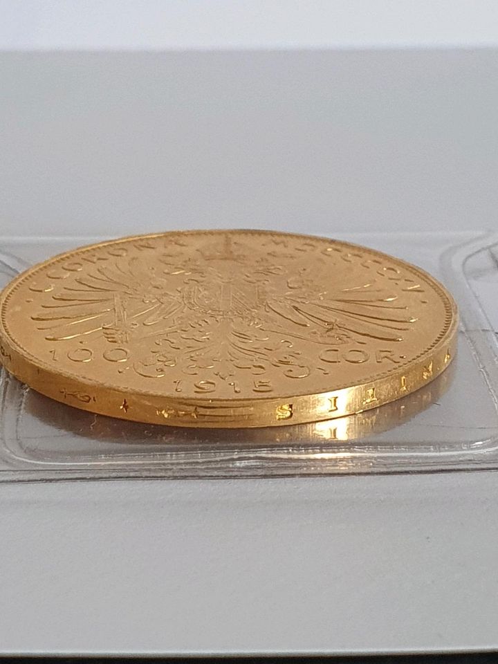 Österreich 100 Kronen Corona Gold 1915 Franz Joseph stgl. 33,87 g in Magdeburg