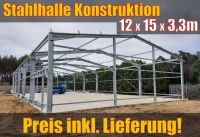 12x15x3,3m Stahlhalle Konstruktion - Industriehalle Lagerhalle PV Elberfeld - Elberfeld-West Vorschau