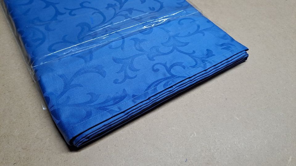 Tischdecke Kobalt blau 130x250cm Damast Decke Fleckabweisend Neu in Herne