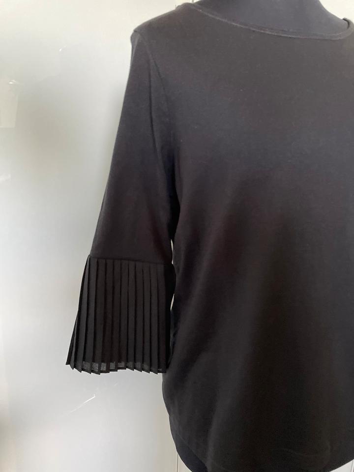 3/4 Arm Shirt schwarz Gr. 40/42 Pullover mit Plissee Ärmel in Mühldorf a.Inn
