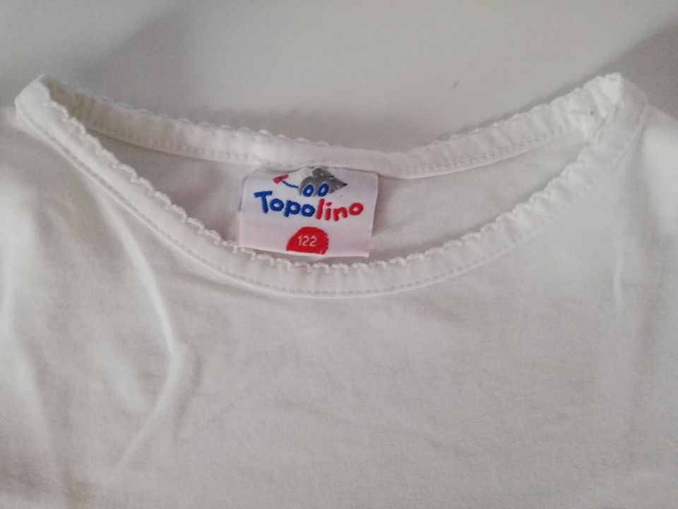 Shirt langarm Mädchen Topolino weiß Gr 122 in Marl