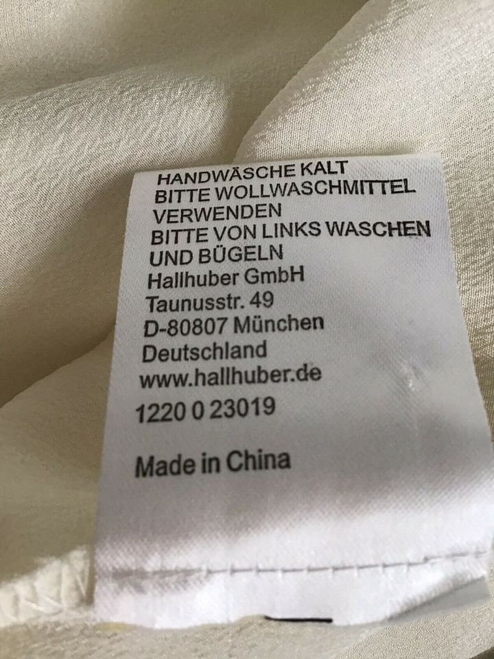 Hallhuber Seide 100% Bluse Schleife Gr. 42 L XL beige creme weiß in Köln