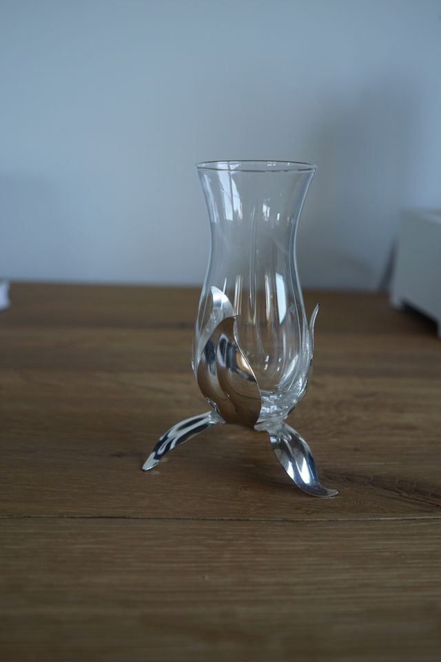 Filigran retro klein Vase vintage design silber Blatt Blumenvase in Bückeburg