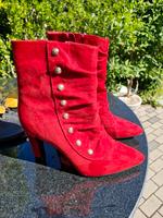 rote Velour High Heel Siefeletten Sachsen-Anhalt - Colbitz Vorschau