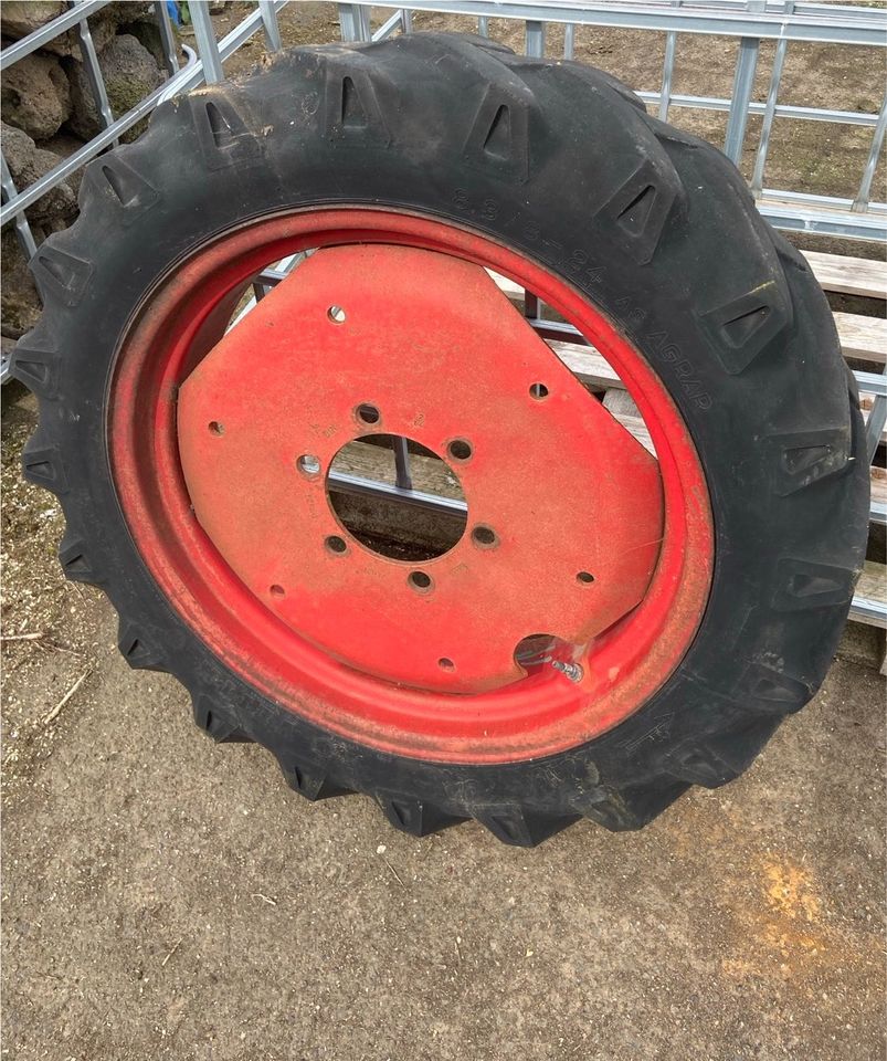 Kramer, Güldner, Eicher, Fendt  Felgen W7x24 mit Reifen in Gau-Bickelheim