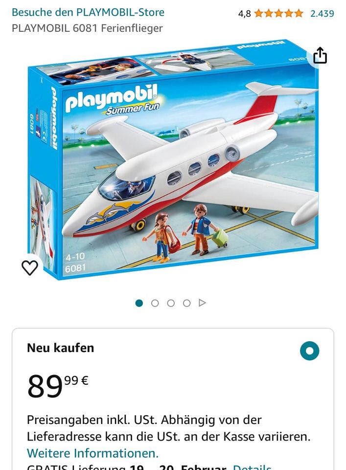 Playmobil Flugzeug Spielzeug Kinder in Potsdam