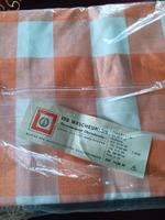 DDR Tischtuch Halbleinen  orange/weiß kariert  Gr.160/100cm Sachsen-Anhalt - Merseburg Vorschau