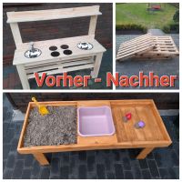 Palette NEU Matschküche Sandkasten Hahn Tisch Kinder Outdoor Holz Niedersachsen - Wiesmoor Vorschau