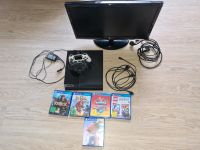 Playstation 4 mit 500GB 2 Controller  5 Spielen 24 Zoll Monitor Duisburg - Duisburg-Mitte Vorschau