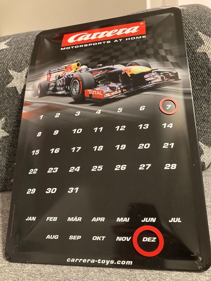 Carrera Blechschild Kalender Motorsport in Meerbusch