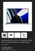 MacBook Pro M1 Max 16 Zoll 10C CPU/ 32CGPU / 32GB / 1TB SSD Köln - Ehrenfeld Vorschau