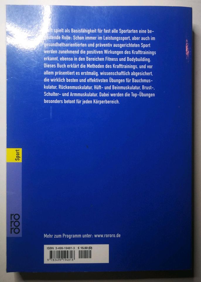 Buch FITNESS-KRAFTTRAINING, rororo-Verlag in Bad Saulgau